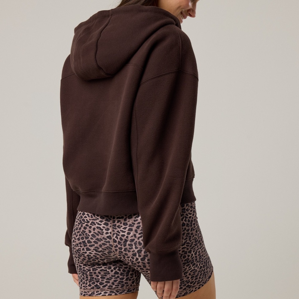 Aerie Chocolate Brown Hooded Pullover Sweatshirt - Picture 2 of 10